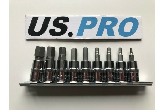 Inbus doppenset 3/8" SAE engelse maatvoering 9-delig